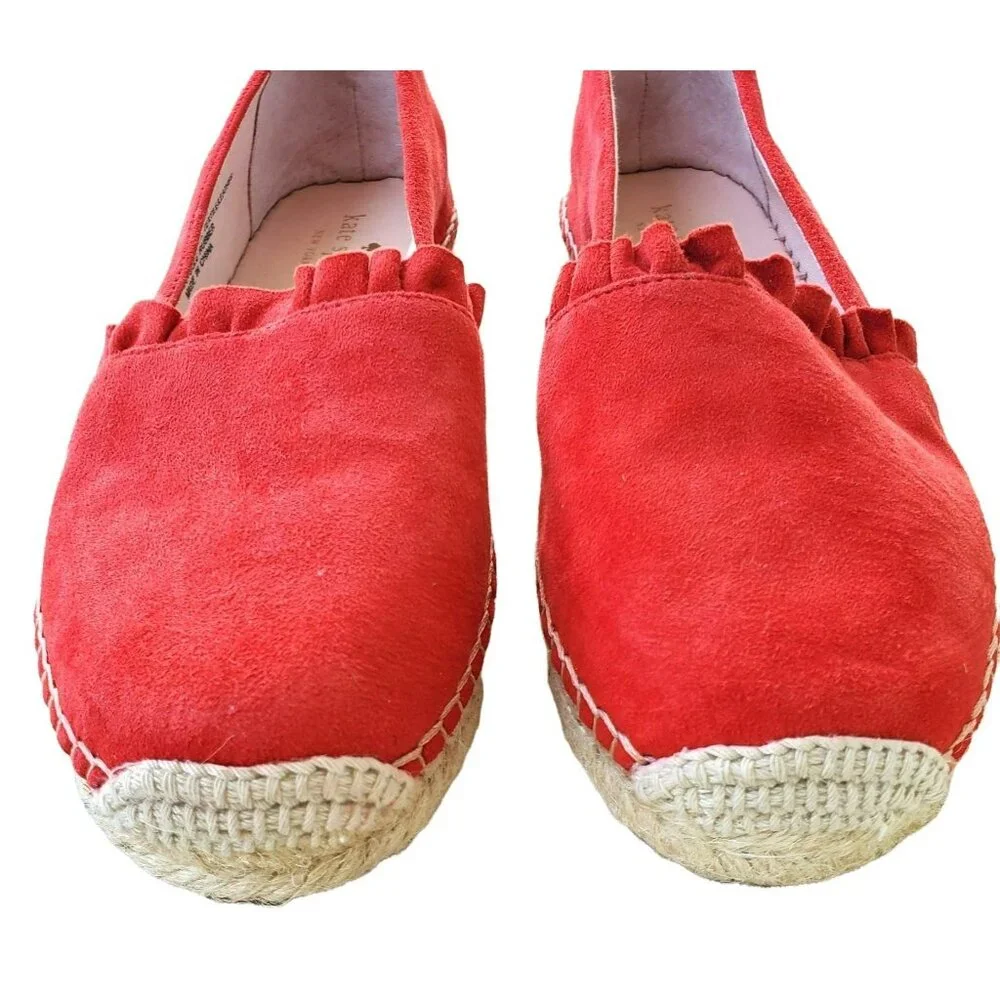Kate Spade New York Women's Lisbon Suede Espadrilles Red Size 7M - Picture 6 of 11